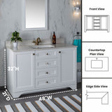 Livia 48 " Gray Single Bathroom Vanity | Quartz Countertop