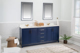 Albia Collection 72 inch Bathroom Vanity with Quartz Countertop and Undermount Ceramic Sink