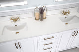Albia Collection 72 inch Bathroom Vanity with Quartz Countertop and Undermount Ceramic Sink