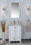 Alda 24" White Single Bathroom Vanity | Quartz Countertop