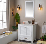 Alda 30" Gray Single Bathroom Vanity | Quartz Countertop