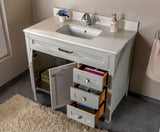 Alda 42" White Single Bathroom Vanity | Quartz Countertop