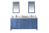 Alda 72" White Double Bathroom Vanity | Quartz Countertop