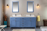 Alda 72" White Double Bathroom Vanity | Quartz Countertop