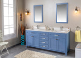 Alda 72" White Double Bathroom Vanity | Quartz Countertop