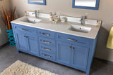 Alda 72" White Double Bathroom Vanity | Quartz Countertop