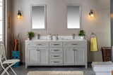 Alda 72" White Double Bathroom Vanity | Quartz Countertop