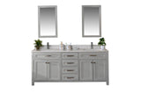 Alda 72" White Double Bathroom Vanity | Quartz Countertop