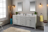 Alda 72" White Double Bathroom Vanity | Quartz Countertop