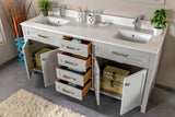 Alda 72" White Double Bathroom Vanity | Quartz Countertop