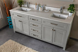 Alda 72" White Double Bathroom Vanity | Quartz Countertop