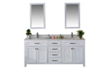 Alda 72" White Double Bathroom Vanity | Quartz Countertop