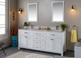 Alda 72" White Double Bathroom Vanity | Quartz Countertop