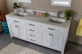 Alda 72" White Double Bathroom Vanity | Quartz Countertop