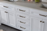 Alda 72" White Double Bathroom Vanity | Quartz Countertop