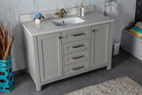 Alda 48" Gray Single Bathroom Vanity | Quartz Countertop