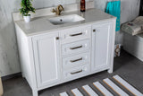 Alda 48" Gray Single Bathroom Vanity | Quartz Countertop