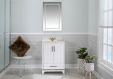Albia Collection Dark Blue 24 inch Bathroom Vanity with Quartz Countertop and Undermount Ceramic Sink