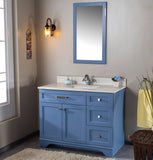 Livia 42 " Gray Single Bathroom Vanity | Quartz Countertop