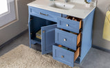 Livia 42 " Gray Single Bathroom Vanity | Quartz Countertop