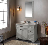 Livia 42 " Gray Single Bathroom Vanity | Quartz Countertop