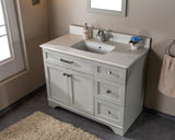 Livia 42 " Gray Single Bathroom Vanity | Quartz Countertop