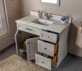 Livia 42 " Gray Single Bathroom Vanity | Quartz Countertop