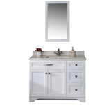 Livia 42 " Gray Single Bathroom Vanity | Quartz Countertop