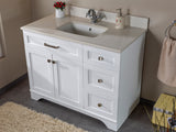 Livia 42 " Gray Single Bathroom Vanity | Quartz Countertop