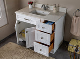 Livia 42 " Gray Single Bathroom Vanity | Quartz Countertop