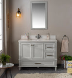 Nera 42" White Single Bathroom Vanity | Quartz Countertop