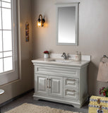 Romana 42" Gray Single Bathroom Vanity | Quartz Countertop