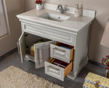 Romana 42" Gray Single Bathroom Vanity | Quartz Countertop
