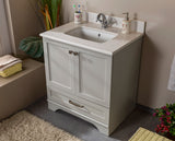 Livia 30 " Gray Single Bathroom Vanity | Quartz Countertop