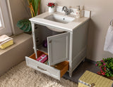 Nera 30 " Gray Single Bathroom Vanity | Quartz Countertop