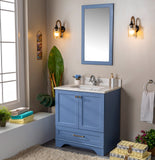 Livia 30 " Gray Single Bathroom Vanity | Quartz Countertop