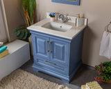 Romana 30" White Single Bathroom Vanity | Quartz Countertop