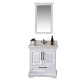 Romana 30" White Single Bathroom Vanity | Quartz Countertop