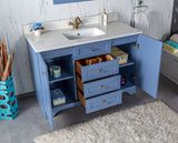 Livia 48 " Gray Single Bathroom Vanity | Quartz Countertop