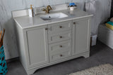 Livia 48 " Gray Single Bathroom Vanity | Quartz Countertop