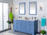 Livia 60 " Blue Double Bathroom Vanity | Quartz Countertop