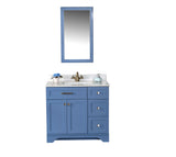 Livia 36 " Blue Single Bathroom Vanity | Quartz Countertop