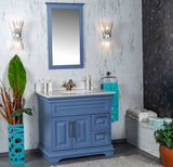 Romana 36" Blue Single Bathroom Vanity | Quartz Countertop