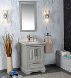 Romana 24" Gray Single Bathroom Vanity | Quartz Countertop