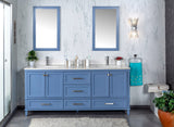 Nera 72" Gray Double Bathroom Vanity | Quartz Countertop