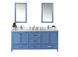 Nera 72" Gray Double Bathroom Vanity | Quartz Countertop