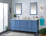 Nera 72" Gray Double Bathroom Vanity | Quartz Countertop