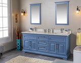 Romana 72" White Double Bathroom Vanity | Quartz Countertop