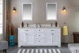 Livia 72 " White Double Bathroom Vanity | Quartz Countertop
