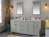 Livia 72 " White Double Bathroom Vanity | Quartz Countertop